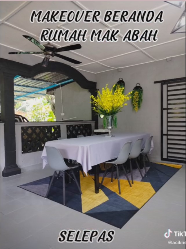 makeover beranda rumah emak abah © TikTok/@acikneenja