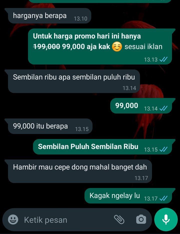 balasan pembeli pas tawar menawar © Berbagai sumber