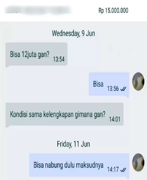 balasan pembeli pas tawar menawar © Berbagai sumber