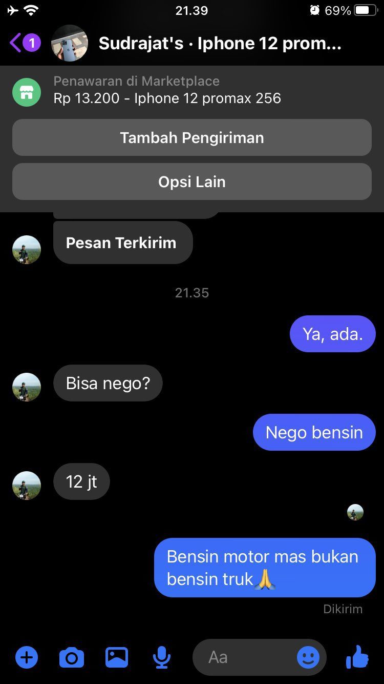 balasan pembeli pas tawar menawar © Berbagai sumber