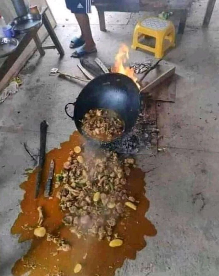 makanan tumpah saat masak di dapur © Berbagai sumber