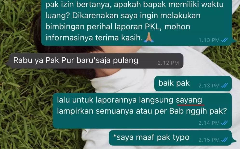 chat typo mahasiswa ke dosen Berbagai sumber