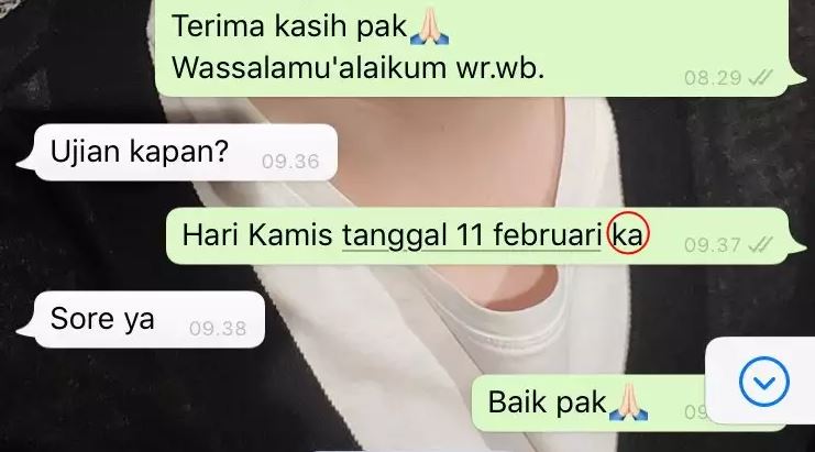 chat typo mahasiswa ke dosen Berbagai sumber