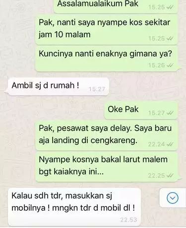 chat kocak dengan pemilik kos Berbagai sumber