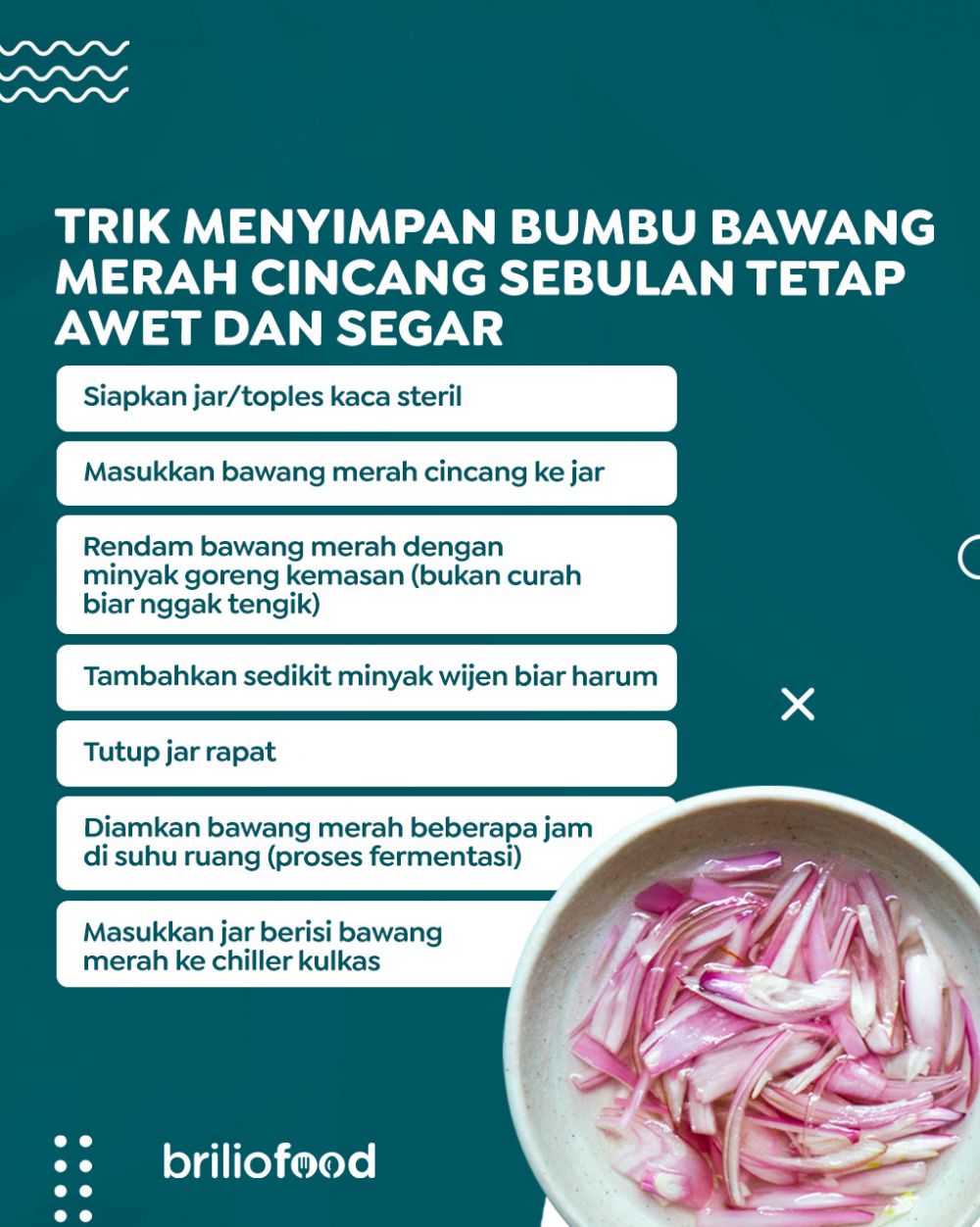 Trik jitu menyimpan bawang merah cincang, tetap segar hingga sebulan
