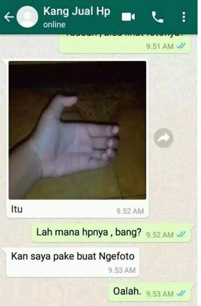 Chat lucu kirim foto pas transaksi jual beli online Berbagai sumber Chat lucu kirim foto pas transaksi jual beli online Berbagai sumber