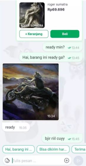 Chat lucu kirim foto pas transaksi jual beli online Berbagai sumber