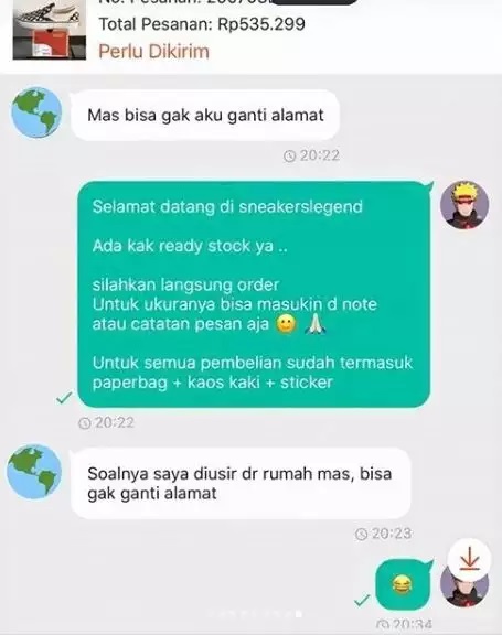 Chat lucu transaksi jual beli © 2023 brilio.net