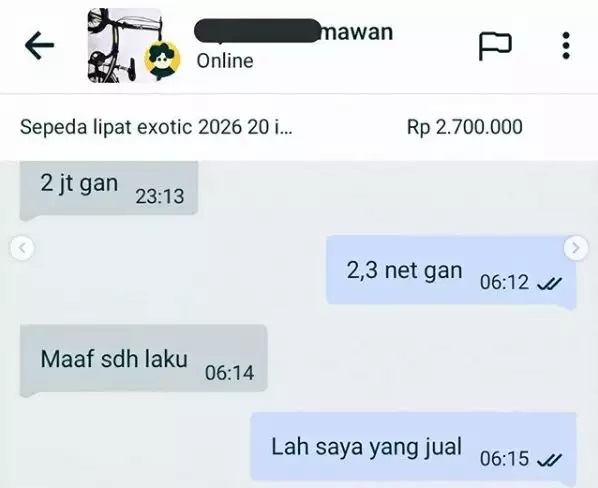 Chat lucu transaksi jual beli © 2023 brilio.net