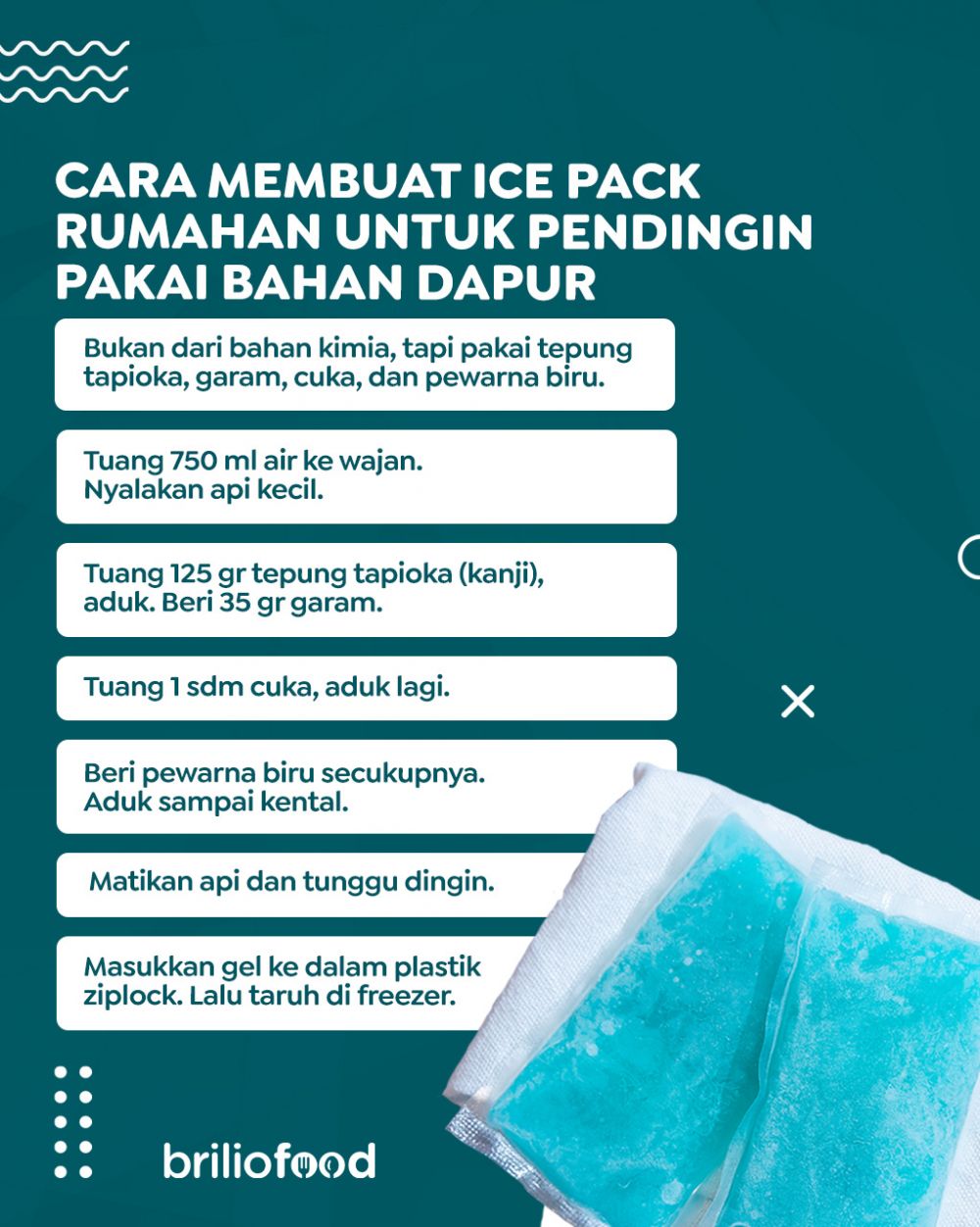 Cuma pakai 4 bahan dapur, ini cara mudah membuat ice pack rumahan untuk pendingin