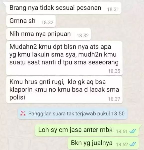 chat lucu kurir dituduh menipu customer Berbagai sumber chat lucu kurir dituduh menipu customer Berbagai sumber