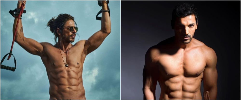 Beda gaya Shah Rukh Khan dan John Abraham  © berbagai sumber