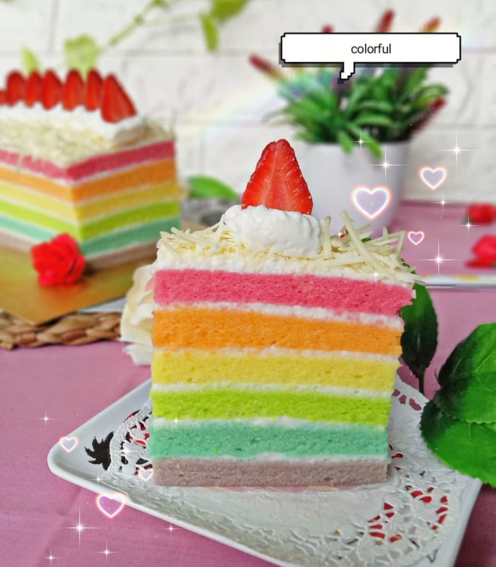 13 Resep bolu pelangi yang lembut, enak, empuk, dan mengembang sempurna