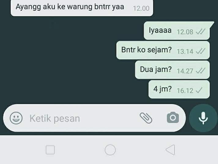 chat lucu punya pacar curigaan © berbagai sumber