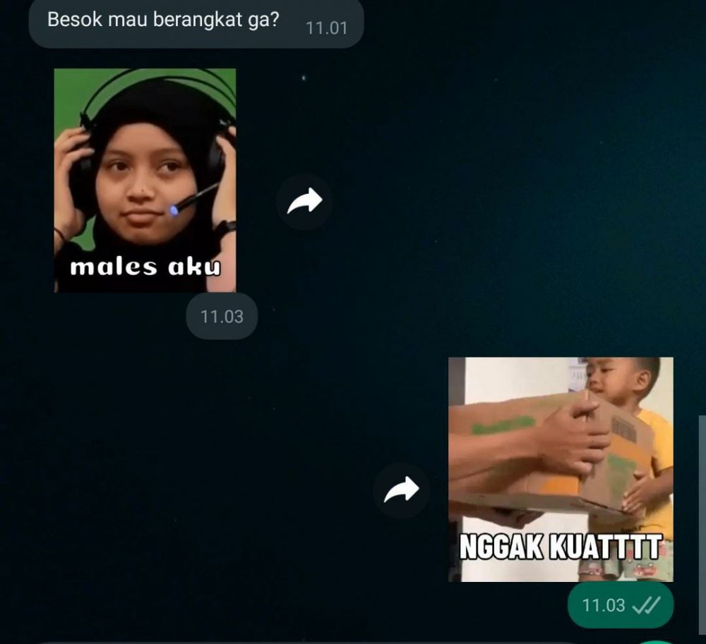 9 balasan chat lucu pakai meme © berbagai sumber