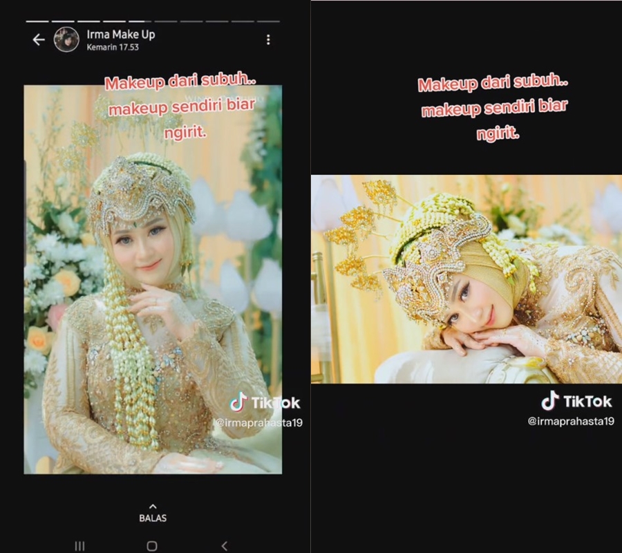 MUA rias diri saat nikah © TikTok/@irmaprahasta19