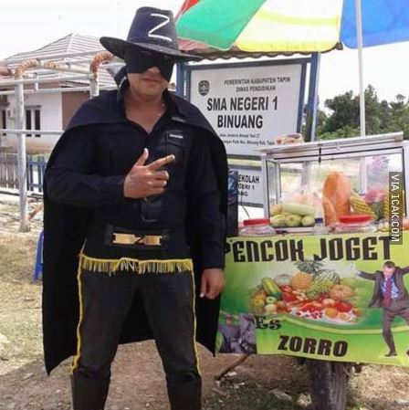 potret kocak outfit pedagang kaki lima Berbagai sumber