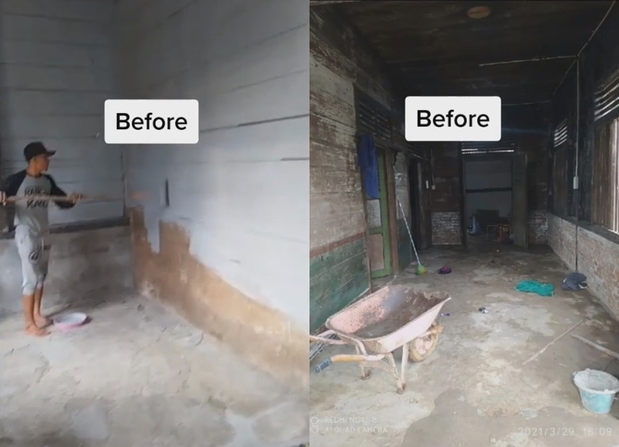 makeover rumah kayu © TikTok/@liaindriani68 makeover rumah kayu © TikTok/@liaindriani68
