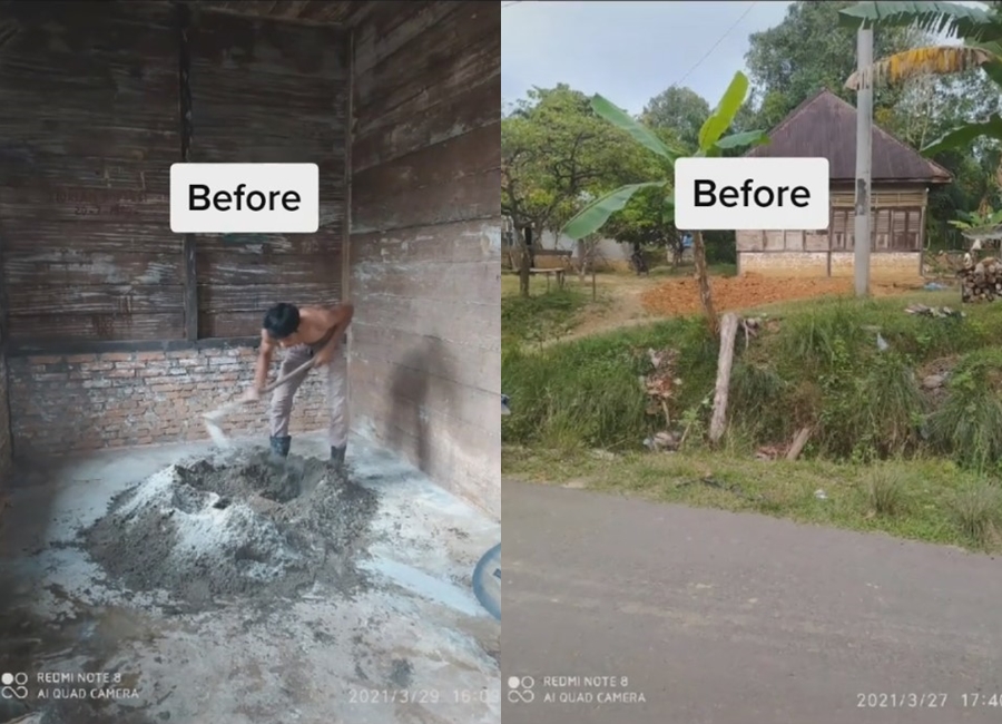 makeover rumah kayu © TikTok/@liaindriani68 makeover rumah kayu © TikTok/@liaindriani68