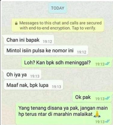 Chat lucu mau nipu Istimewa