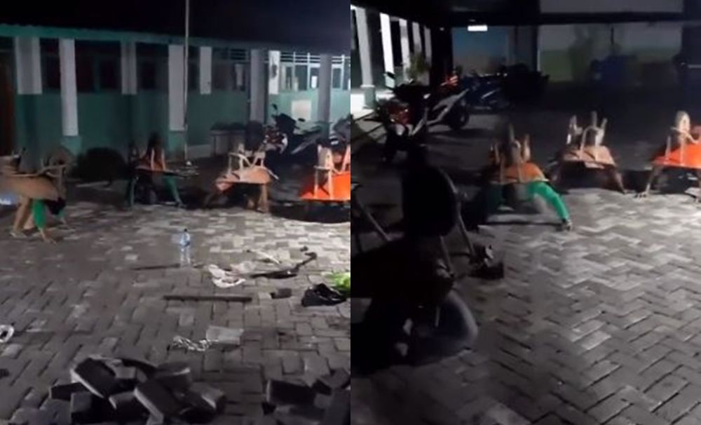 tingkah nyeleneh kuli bangunan pakai alat kerja Berbagai sumber