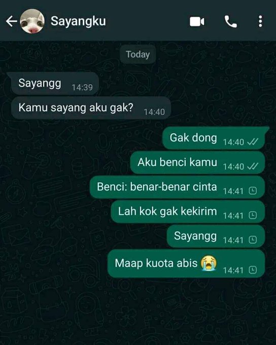chat lucu niatnya romantis ke pacar ini endingnya nyesek pol Berbagai sumber