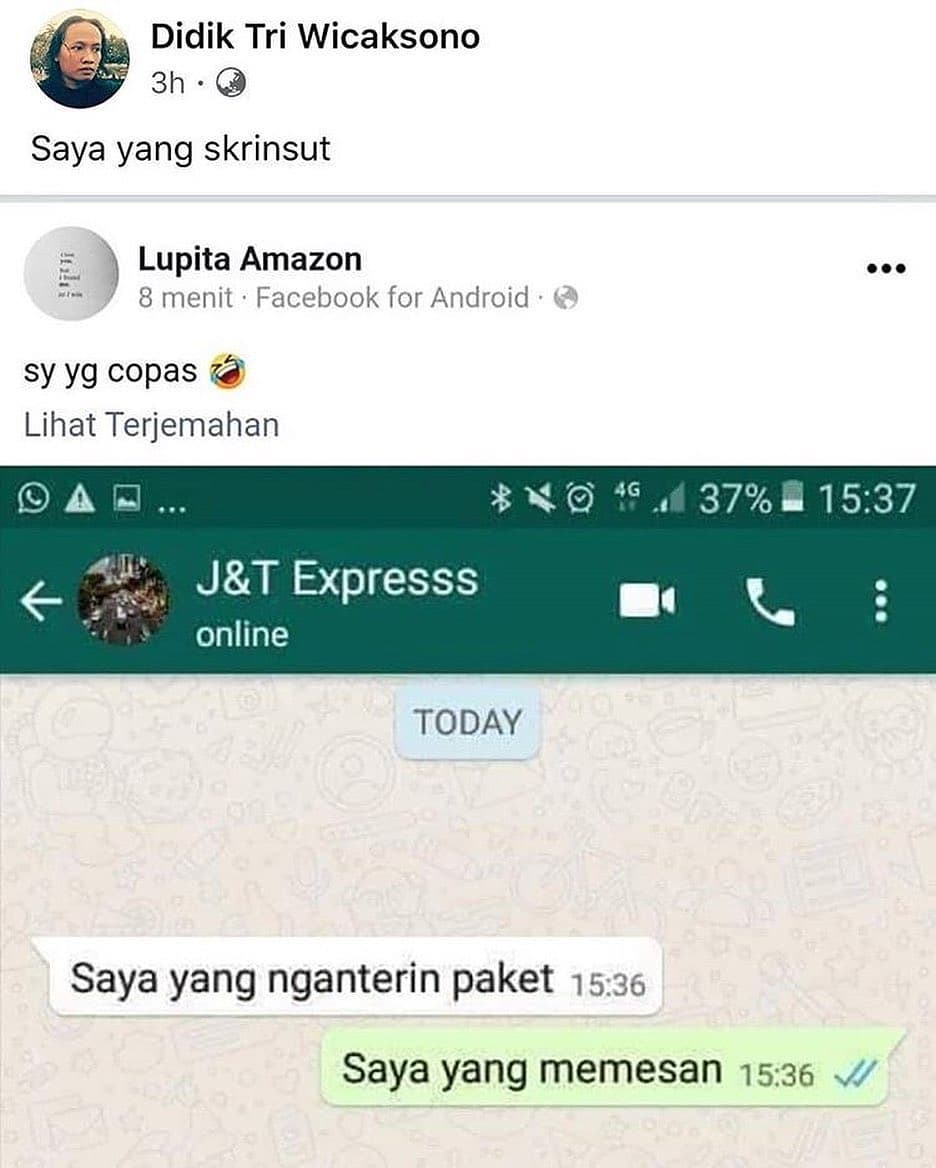 chat gara gara media sosial © Twitter