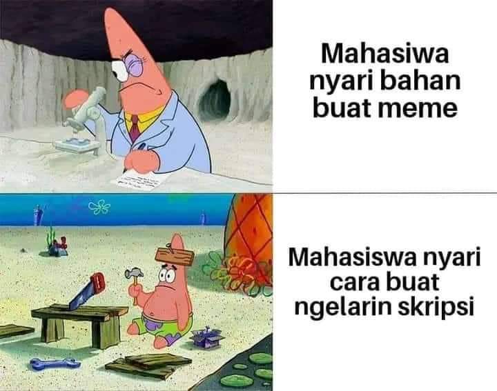 Meme lucu susahnya nyusun skripsi © berbagai sumber