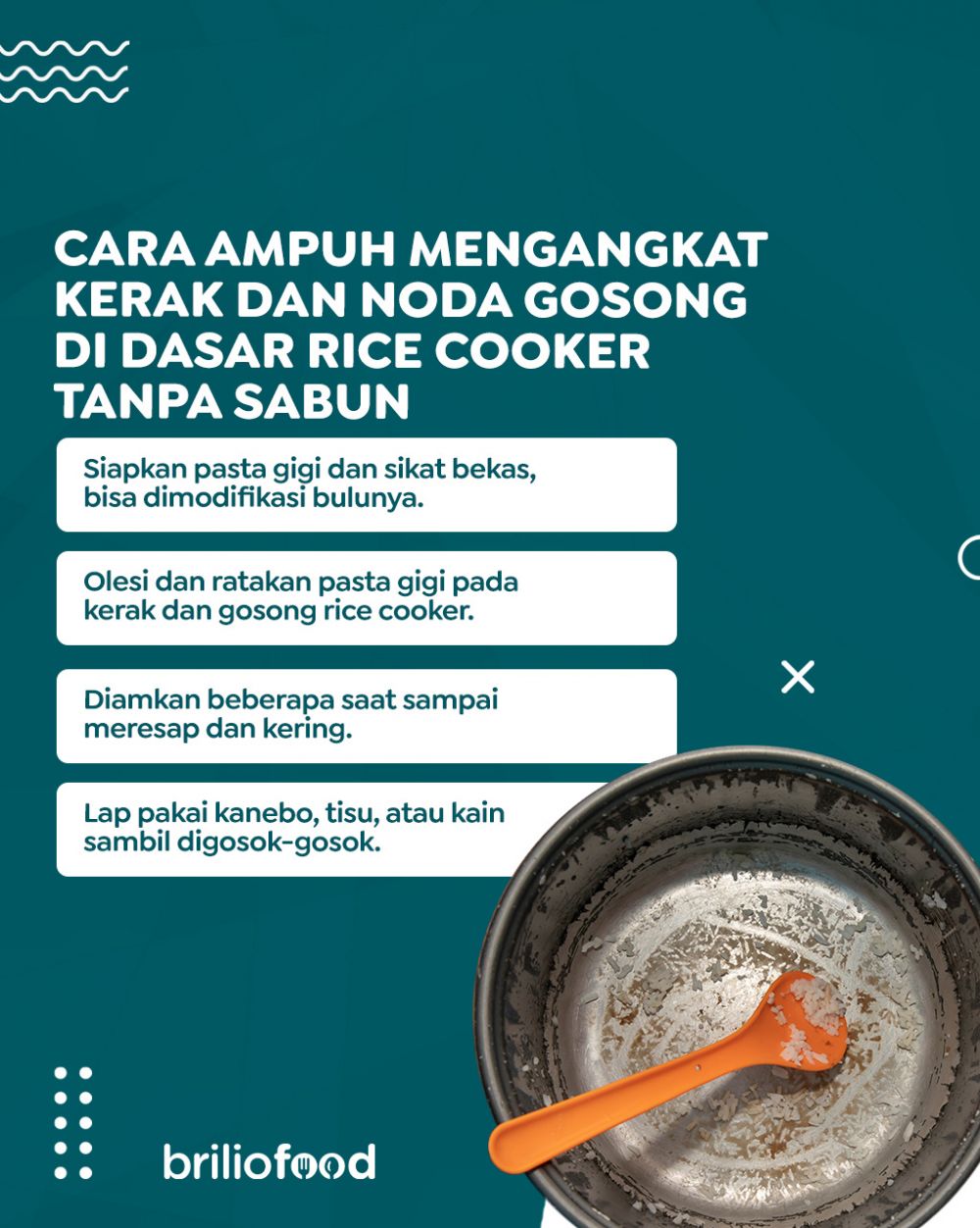 Cara ampuh mengangkat kerak dan noda gosong di dasar rice cooker, simpel tanpa sabun