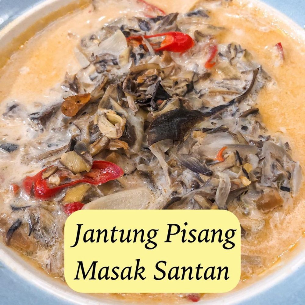 12 Resep olahan jantung pisang kuah santan, gurih, nikmat, dan sederhana