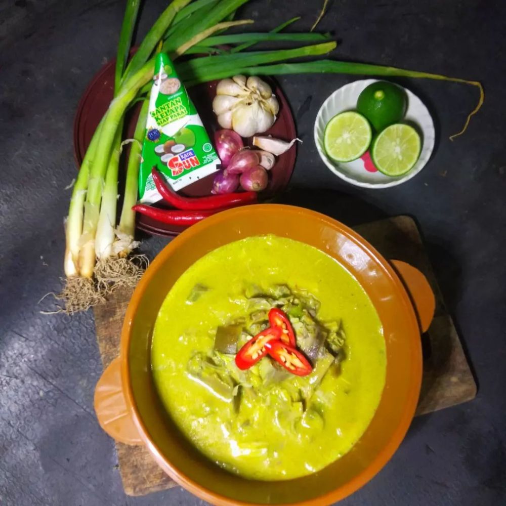 12 Resep olahan jantung pisang kuah santan, gurih, nikmat, dan sederhana