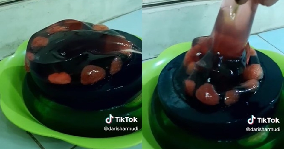 Niat estetik, puding bikinan warganet pakai cetakan nasi tumpeng ini bentuknya malah bikin gigit jari