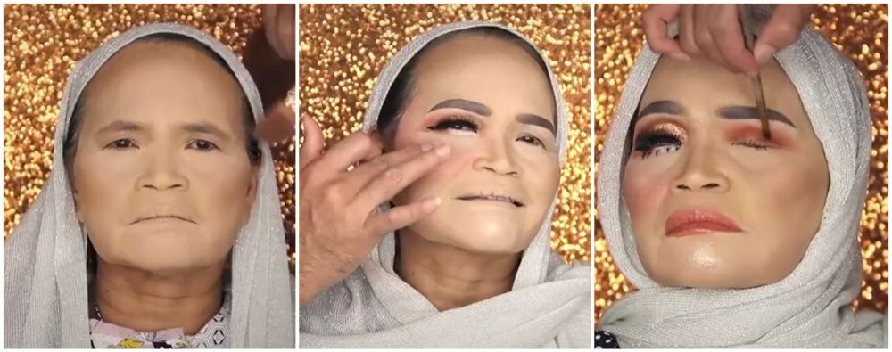 Transformasi makeup nenek dirias MUA keriputnya langsung minggat © 2023 brilio.net