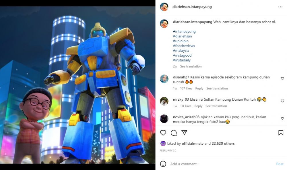 Ehsan teman Upin Ipin punya Instagram © Instagram