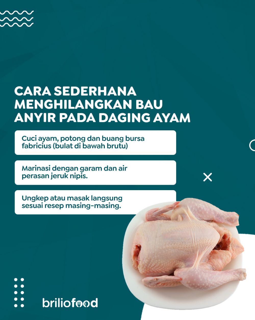 Cara sederhana menghilangkan bau anyir pada daging ayam, nggak perlu alat khusus