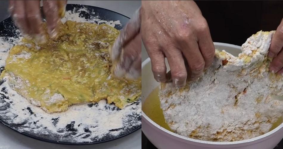 Trik bikin adonan telur dadar krispi, hasilnya tebal dan renyah maksimal bak olahan ayam kentucky