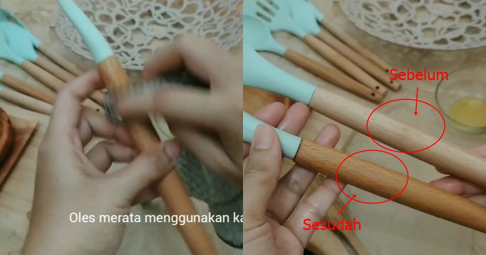 Cuma pakai 2 bahan, ini cara mengubah perabot dapur kayu pucat jadi cerah dan mulus seperti baru