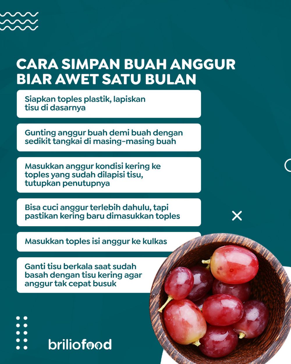 Tanpa mencabut tangkainya, ini cara simpan buah anggur agar tak cepat busuk dan awet hingga 1 bulan