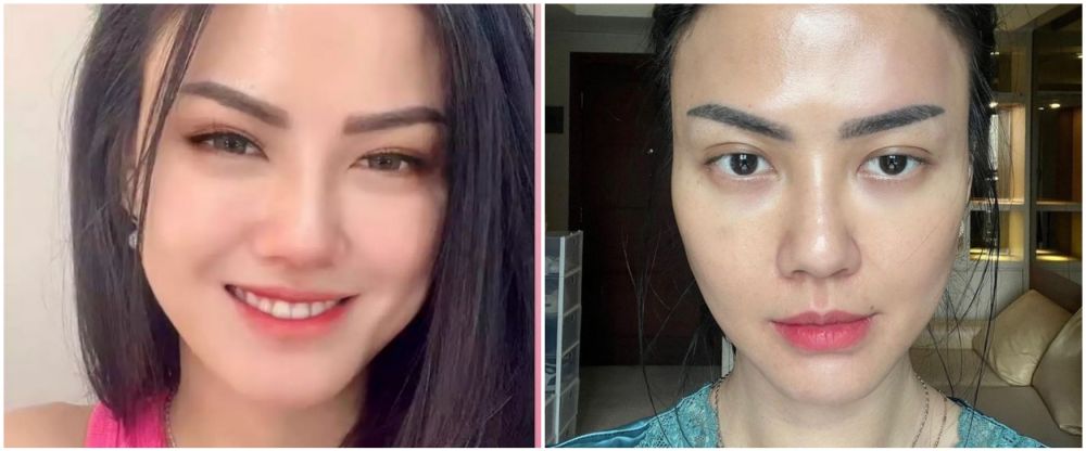 Nita Gunawan pakai dan tanpa makeup © Instagram