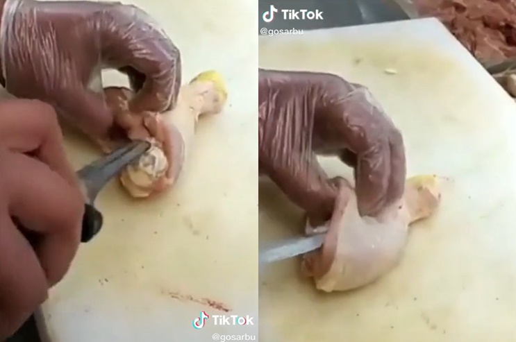 Cara memisahkan tulang paha ayam sebelum dimasak, bentuk tetap cantik dan antiribet