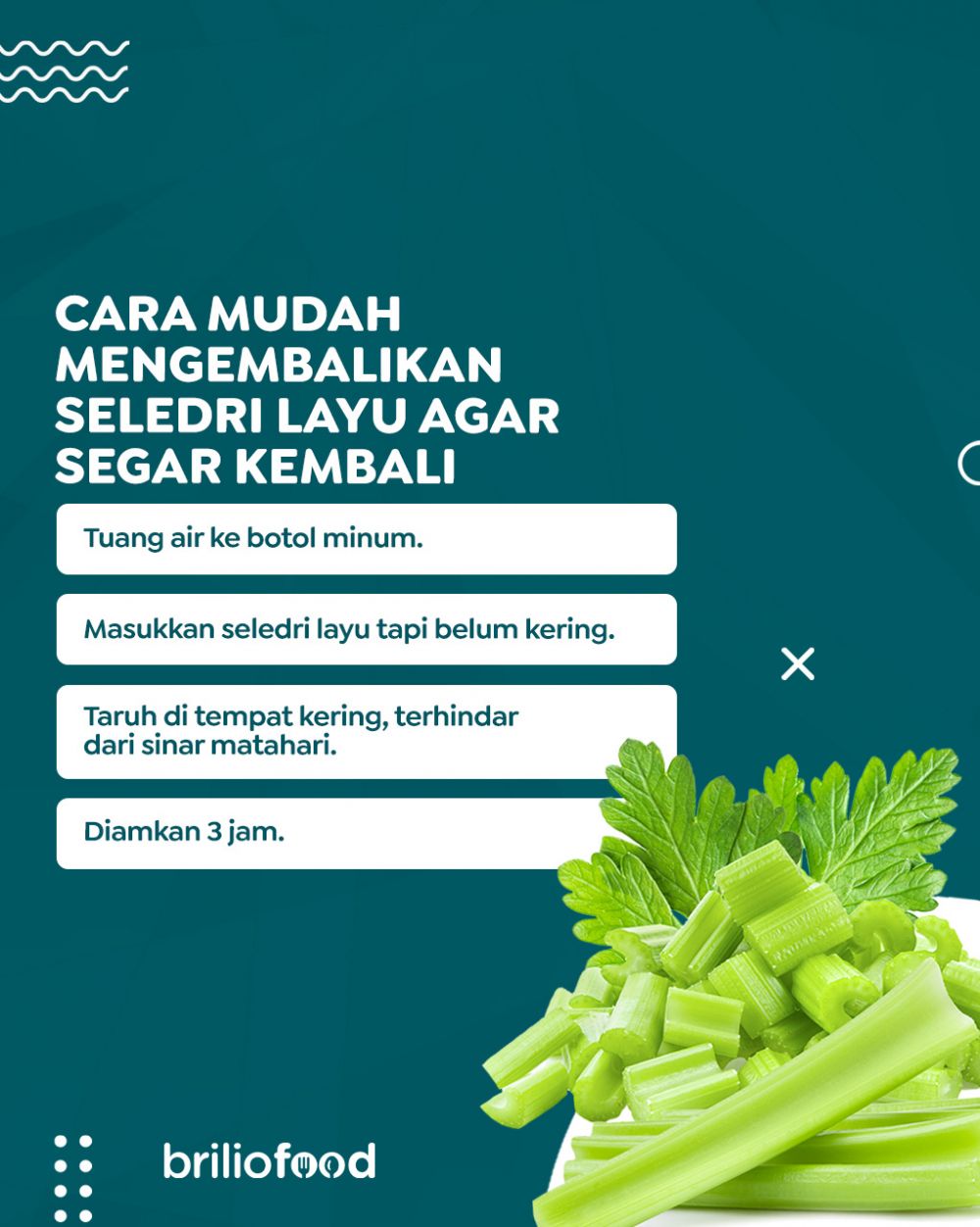 Pakai satu bahan dapur, ini cara mudah mengembalikan seledri layu jadi segar kembali