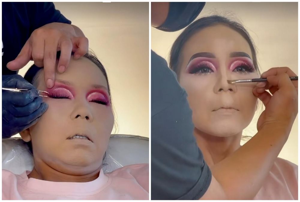 make over ibu penjual sayur © Tiktok