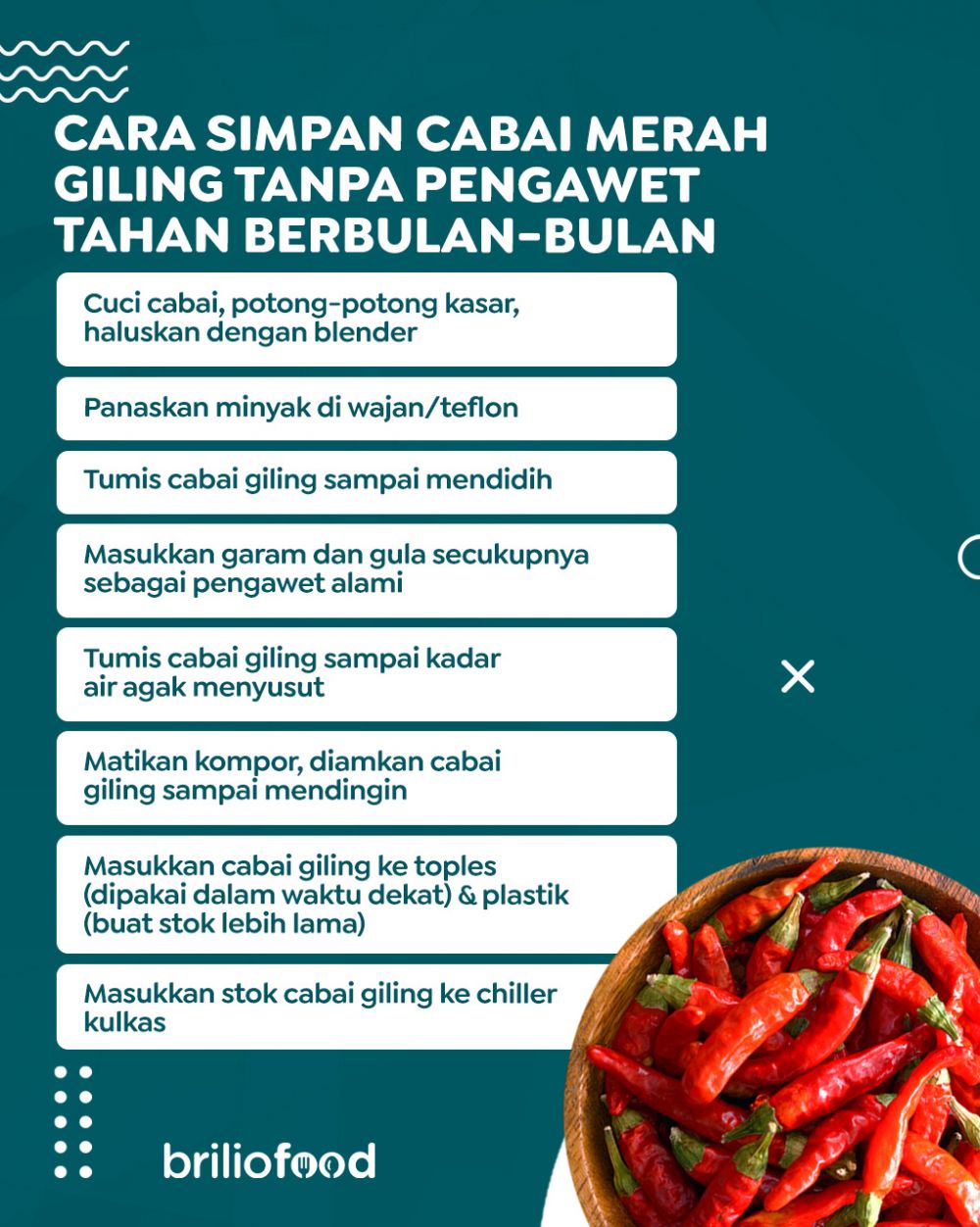 Cara menyimpan cabai merah giling agar awet berbulan-bulan, praktis tanpa tambahan pengawet