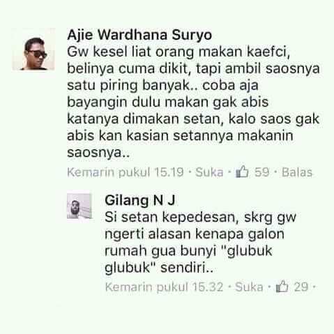 jawaban menggelitik di status facebook © Berbagai sumber