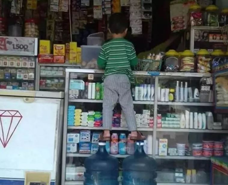 Penampakan kocak di warung kelontong Berbagai sumber