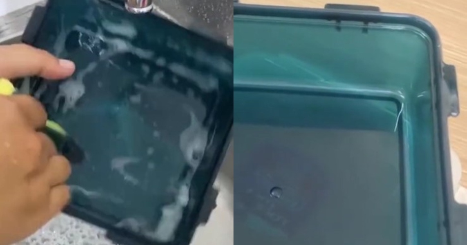 Bukan pakai tisu, ini cara jitu bersihkan noda lemak di kotak makan plastik