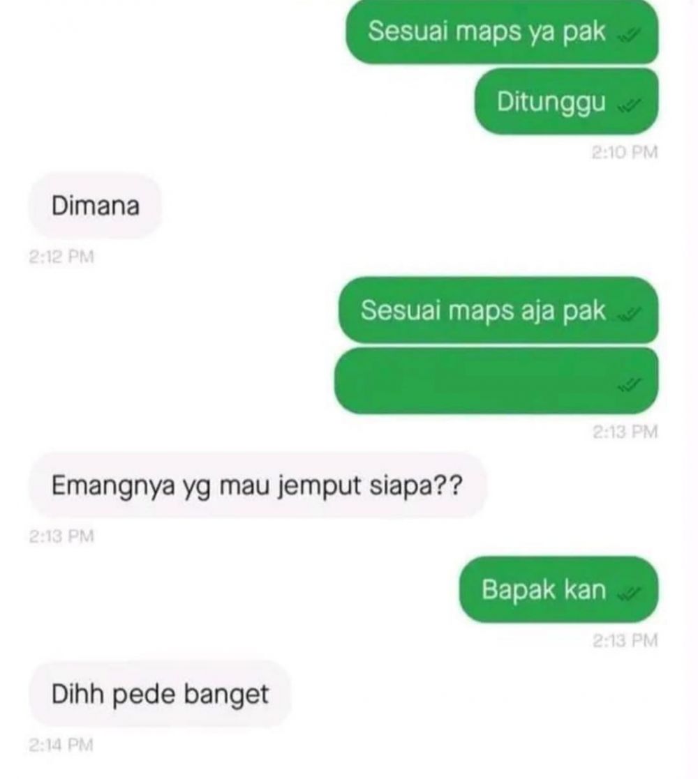 chat kocak ojek online dan customernya ini bikin suasana jadi pecah banget © berbagai sumber