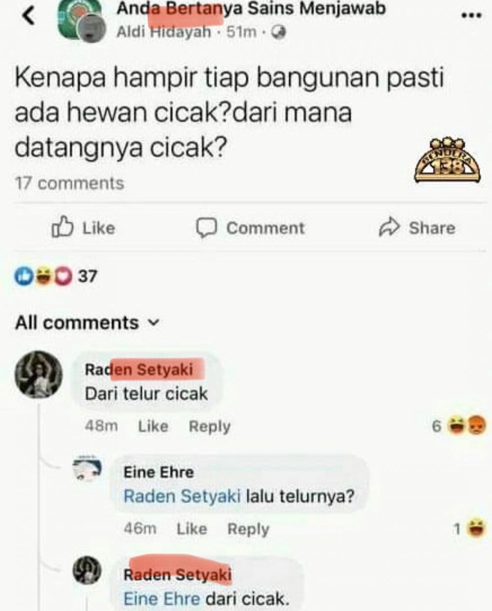 tanya jawab di kolom komentar © Instagram