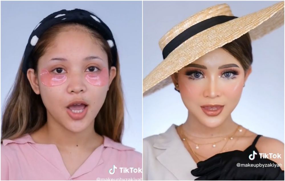 Rela bikin konten 8 jam, hasil makeup wanita ini dipuji mirip Bunga Zainal hingga Maia Estianty