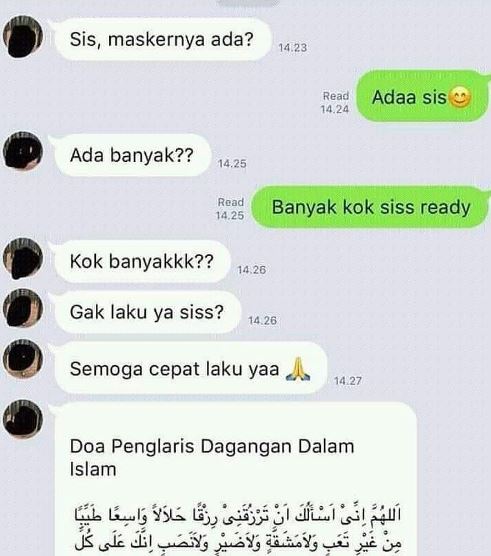 Chat kocak penjual dan pembeli di toko online Berbagai sumber